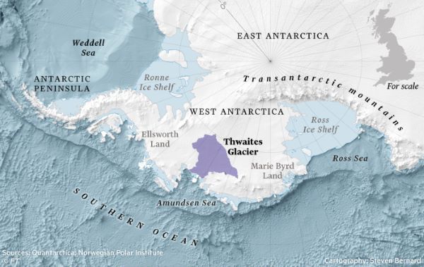 Location of the Thwaites Glacier